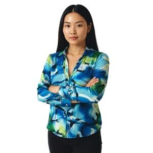 EUC NYGARD Collection Abstract Print Button Up Long Sleeve‎ Shirt Large (no tag)